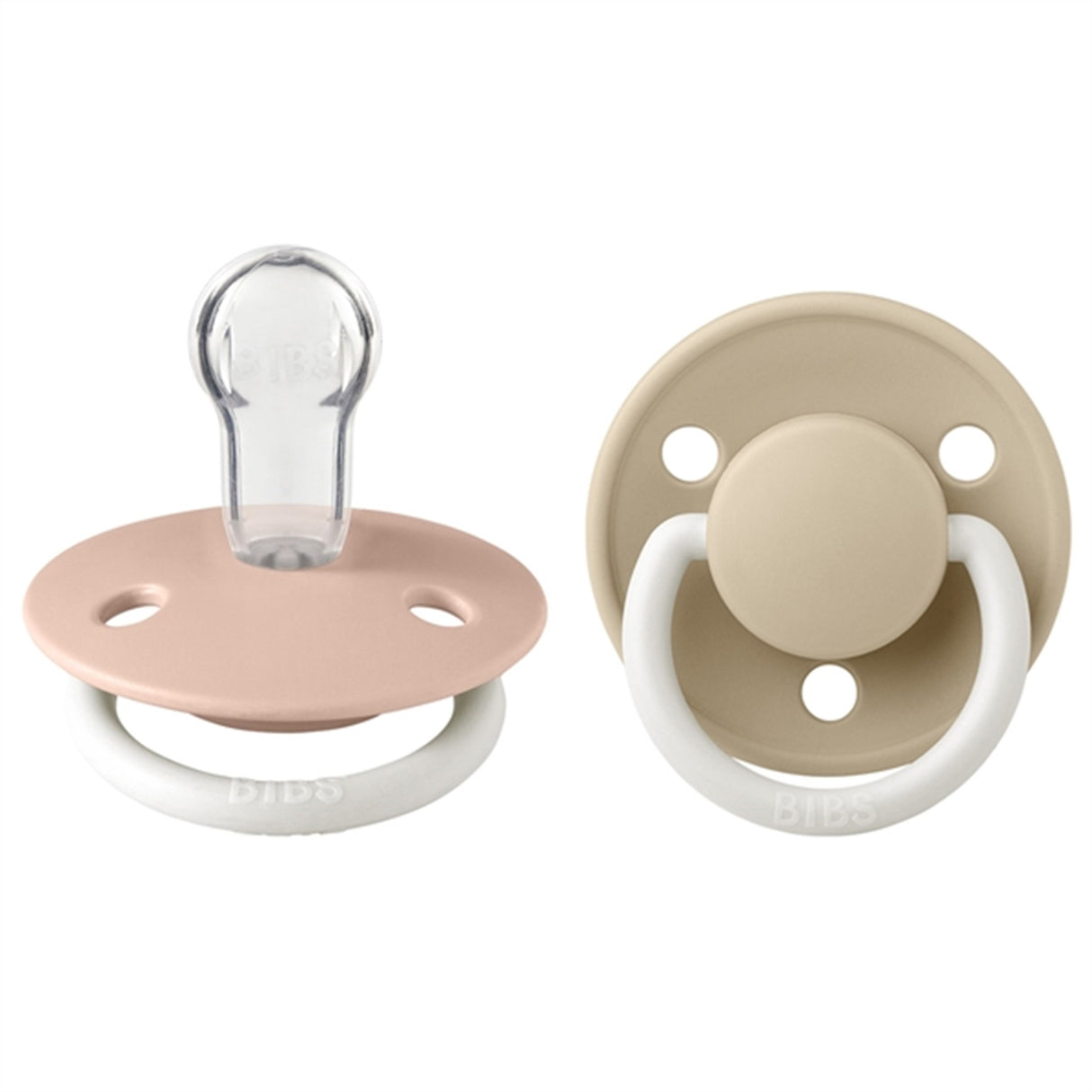 Bibs De Lux Silikone Sutter Glow 2-pak Rund Blush/Vanilla