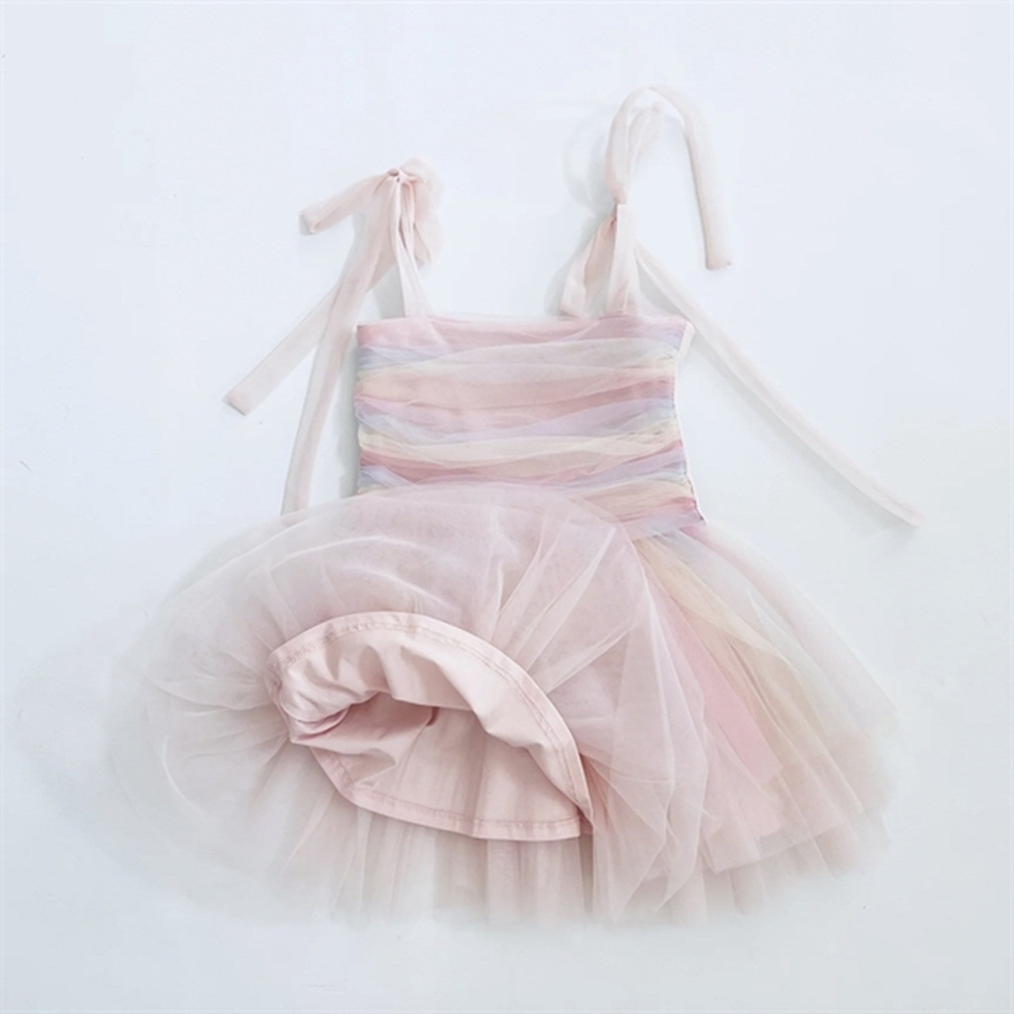 Dolly by Le Petit Tom Unicorn Rainbow Ballerina Tulle Tutu Kjole Rainbow Pastel 4