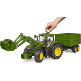 Bruder John Deere 7R 350 Traktor m. Frontlæsser og Tipvogn