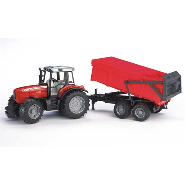 Bruder Massey Ferguson 7480 Traktor m. Tipvogn