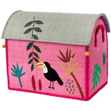 RICE Jungle Theme Raffia Kurvehus til Opbevaring 3-pak