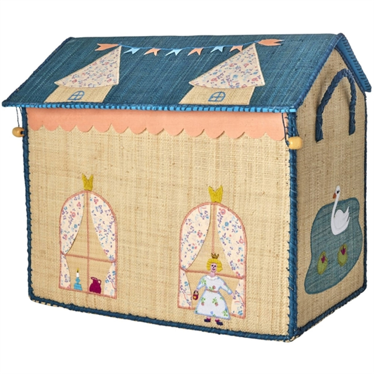 RICE Castle Theme Raffia Kurvehus til Opbevaring 3-pak