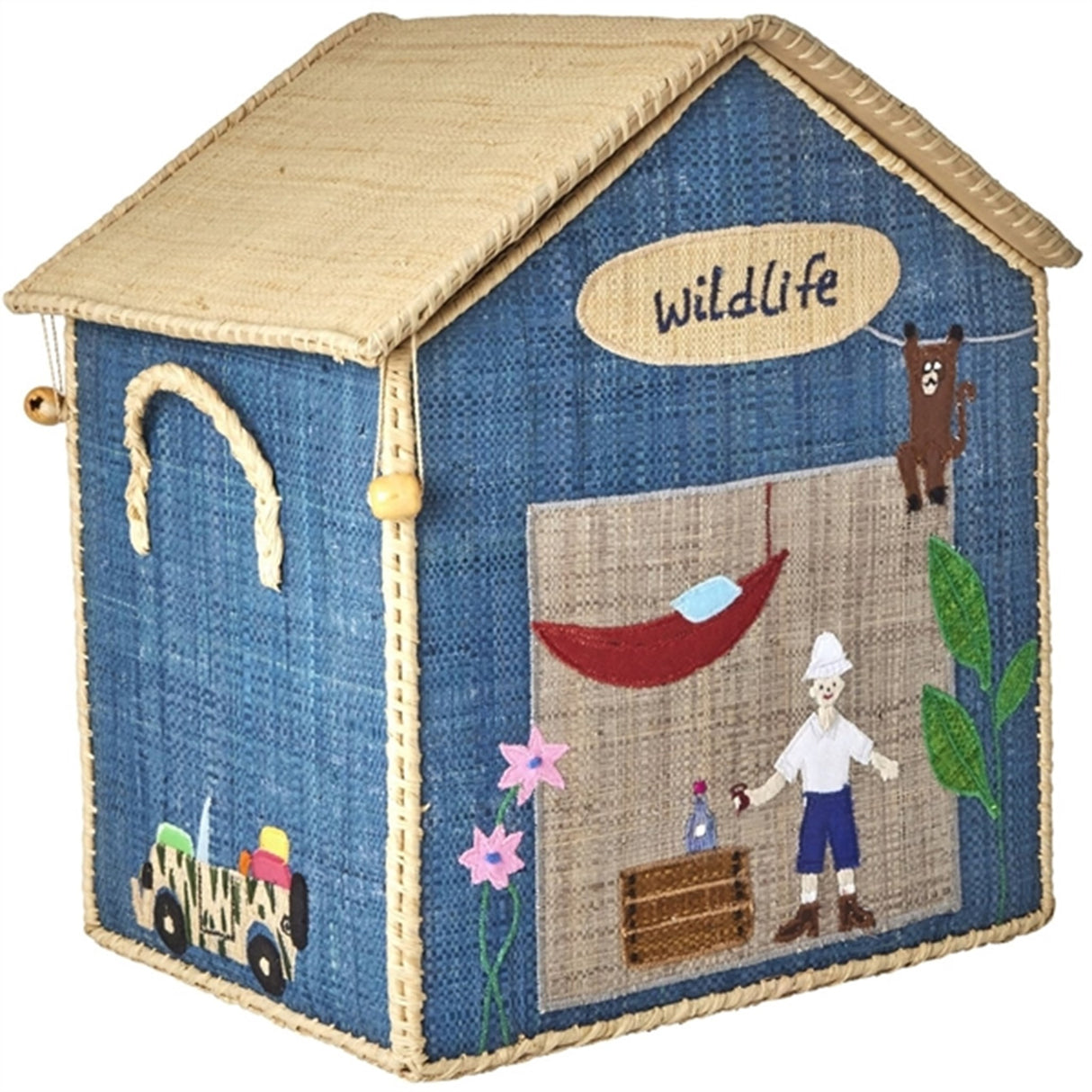 RICE Adventure Theme Raffia Kurvehus til Opbevaring 3-pak