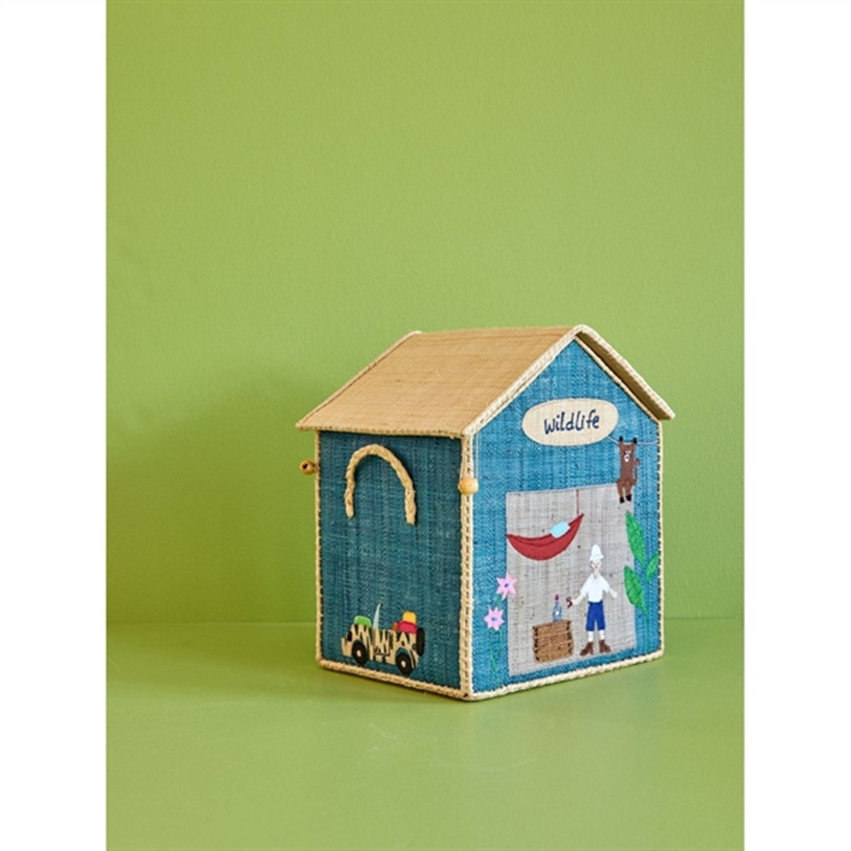 RICE Adventure Theme Raffia Kurvehus til Opbevaring 3-pak