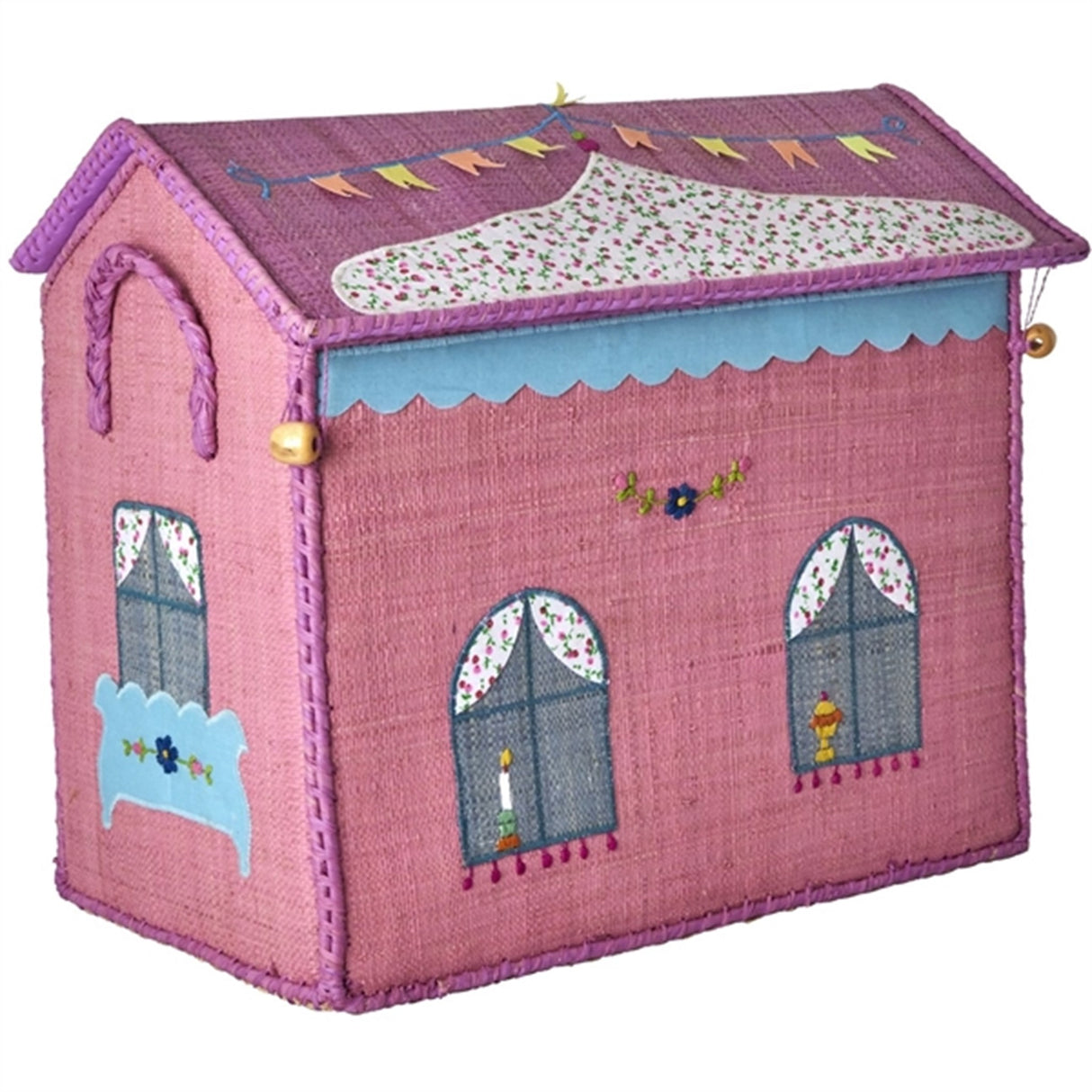RICE Castle Theme Raffia Kurvehus til Opbevaring 3-pak
