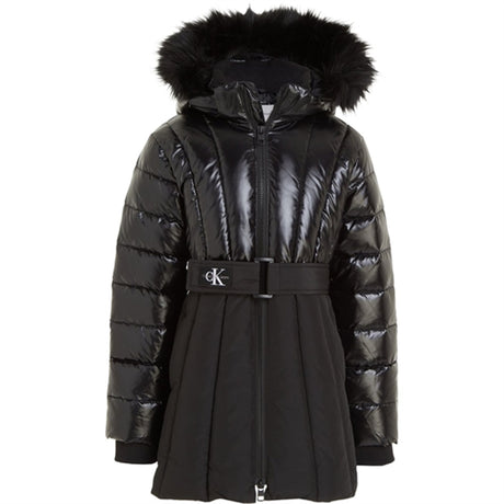 Calvin Klein Long Belted Puffer frakke Ck Black