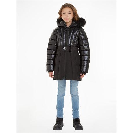 Calvin Klein Long Belted Puffer frakke Ck Black 2