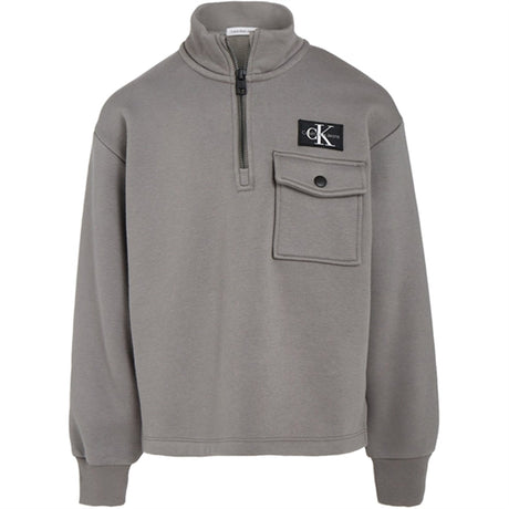 Calvin Klein Half-Zip Workwear Fleece Trøje Brushed Nickel