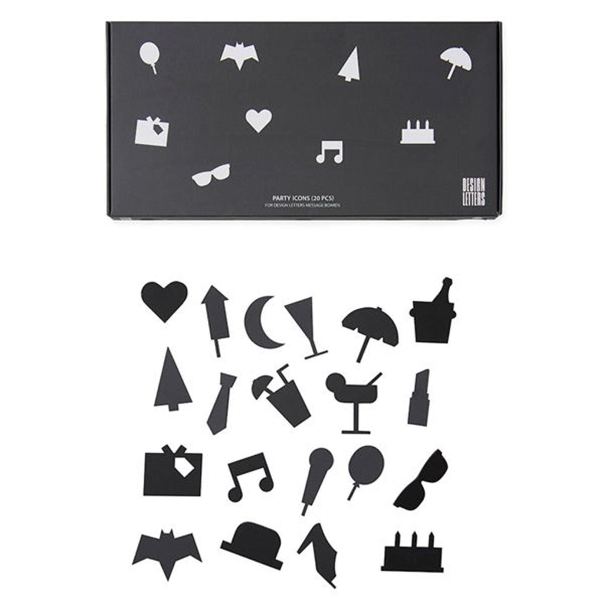 Design Letters Party Icons for Messageboard Black