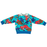 Småfolk Blue Atoll Dinosaur Lynlås Cardigan 2