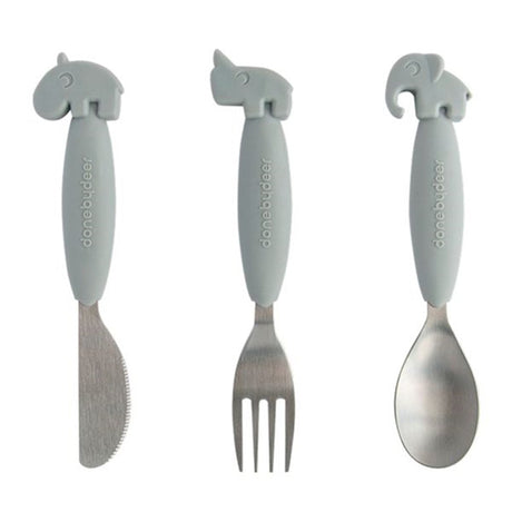 Done by Deer YummyPlus Easy Grip Cutlery Set Grey