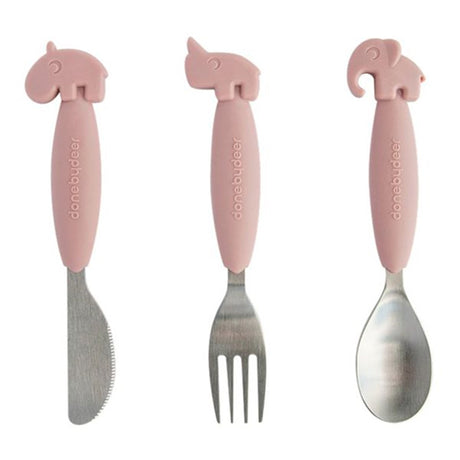 Done by Deer YummyPlus Easy Grip Cutlery Set Powder 2