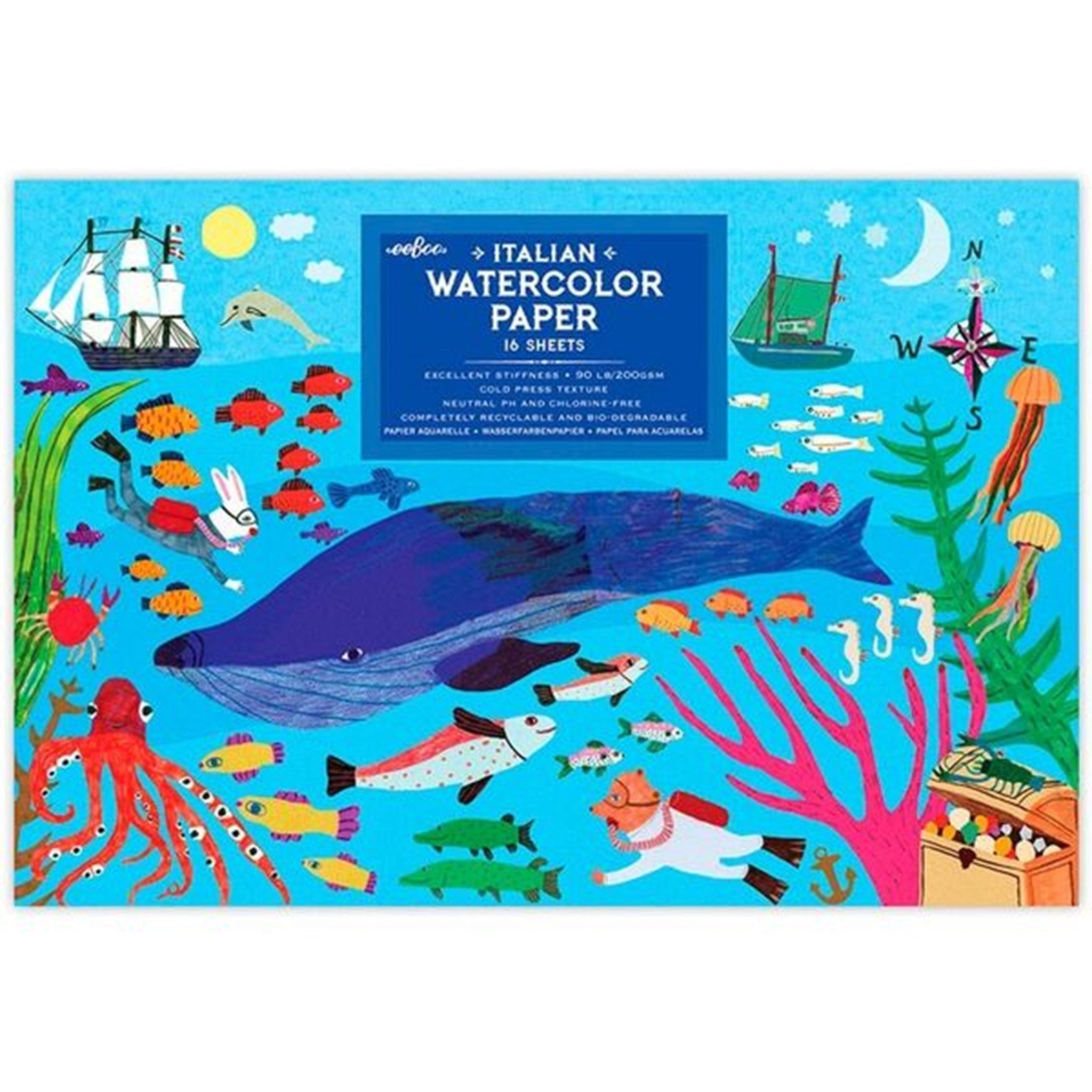 Eeboo Akvarelpapir - Under Havet