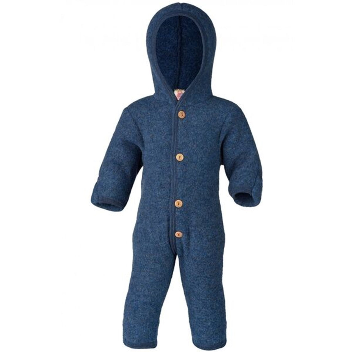 Engel Hooded Heldragt m. Knapper Blue Mélange