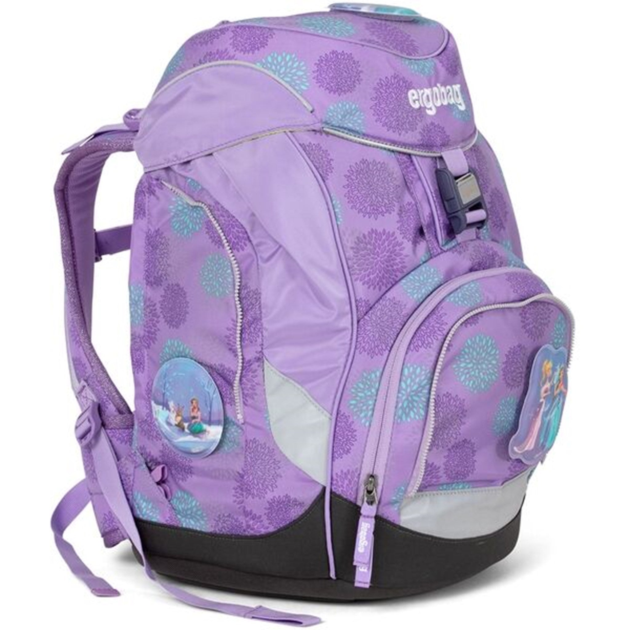 Ergobag Skoletaske Sæt Glow Pack SleighBear Purple Ice Flowers 2