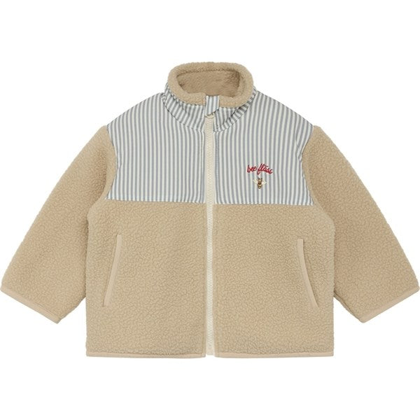 Flöss Bruce Fleece Jakke Blue Stripe/Sand