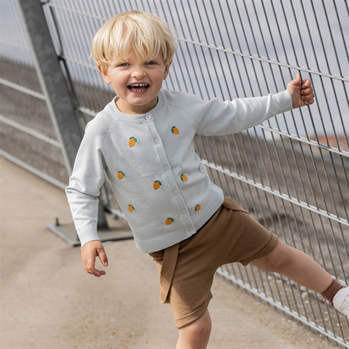 Fliink Ballad Blue/Sunflower Lemons Favo Embr. Strik Cardigan 3