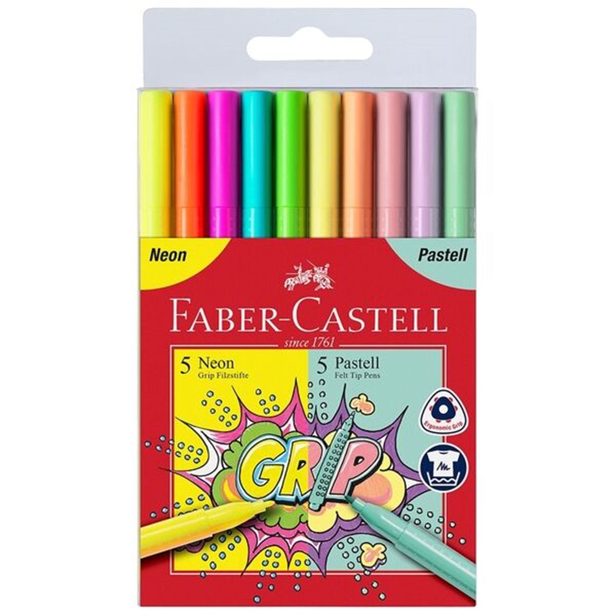 Faber Castell Grip 10 Tusser Pastel & Neon