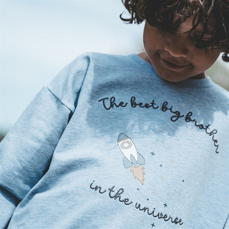 That's Mine Light Blue Melange Finley Little Brother Sweatshirt 2