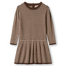 Fliink Chicory Coffee W. Sand Stripes Favo Peplum Kjole