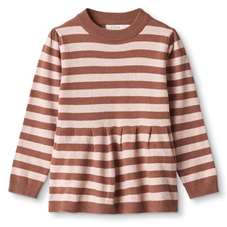 Fliink Carob Brown Striped Alilly Bluse