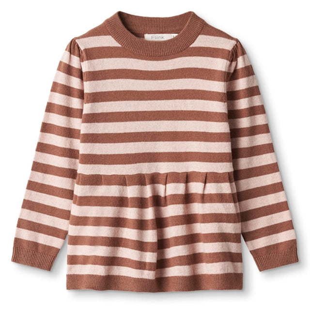 Fliink Carob Brown Striped Alilly Bluse