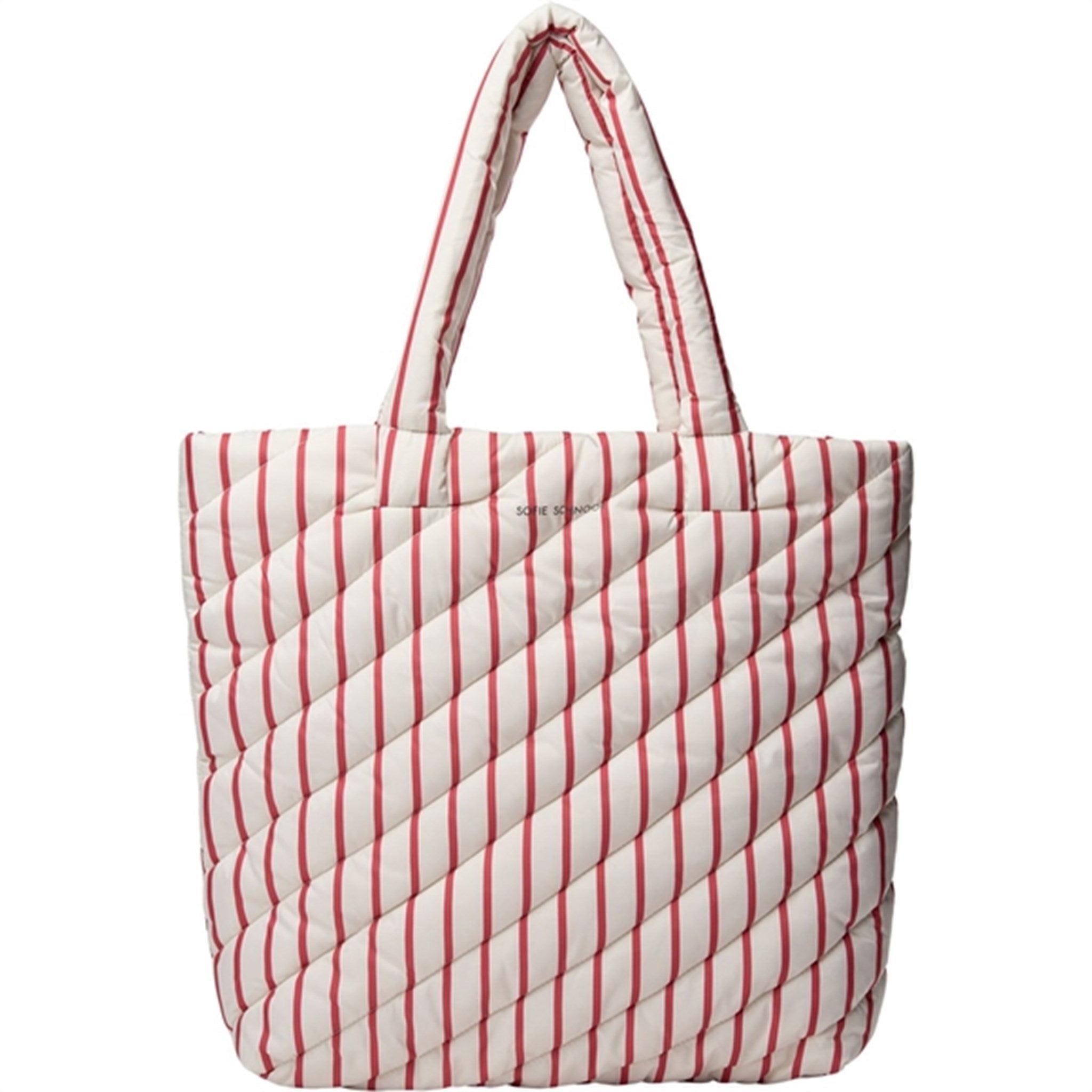 Sofie Schnoor Off White/ Berry Striped Totebag