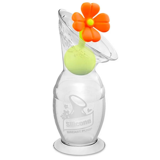 Haakaa Brystpumpe 100Ml M. Blomsterstopper Gen 2 Orange