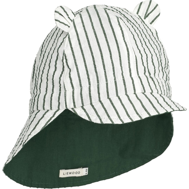 Liewood Gorm Solhat Stripes Garden Green/Creme De La Creme