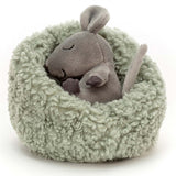 Jellycat Sovende Mus I Rede 12 cm