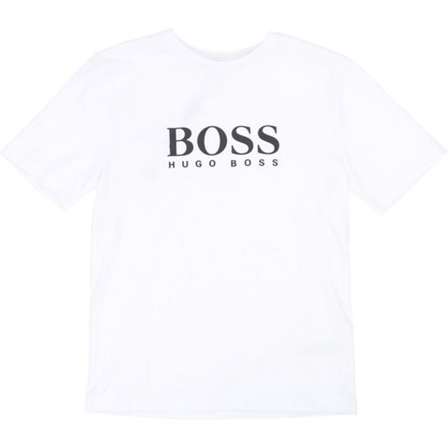 Hugo Boss Boy Short Sleeves Logo Tee-shirt White