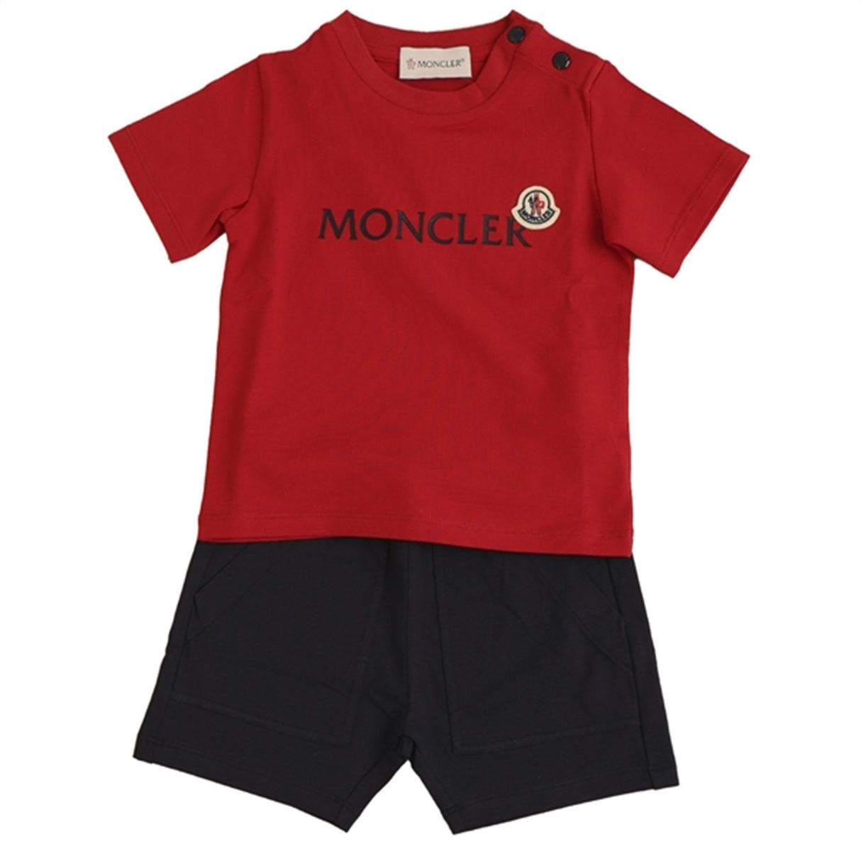 Moncler T-Shirt og Shorts Sæt Rose Red