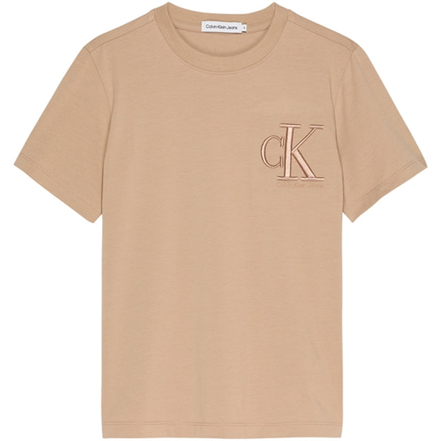 Calvin Klein Monogram Embro Logo T-Shirt Travertine