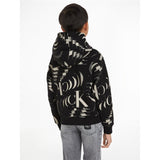 Calvin Klein Glitched Monogram Hoodie Aop Black 4