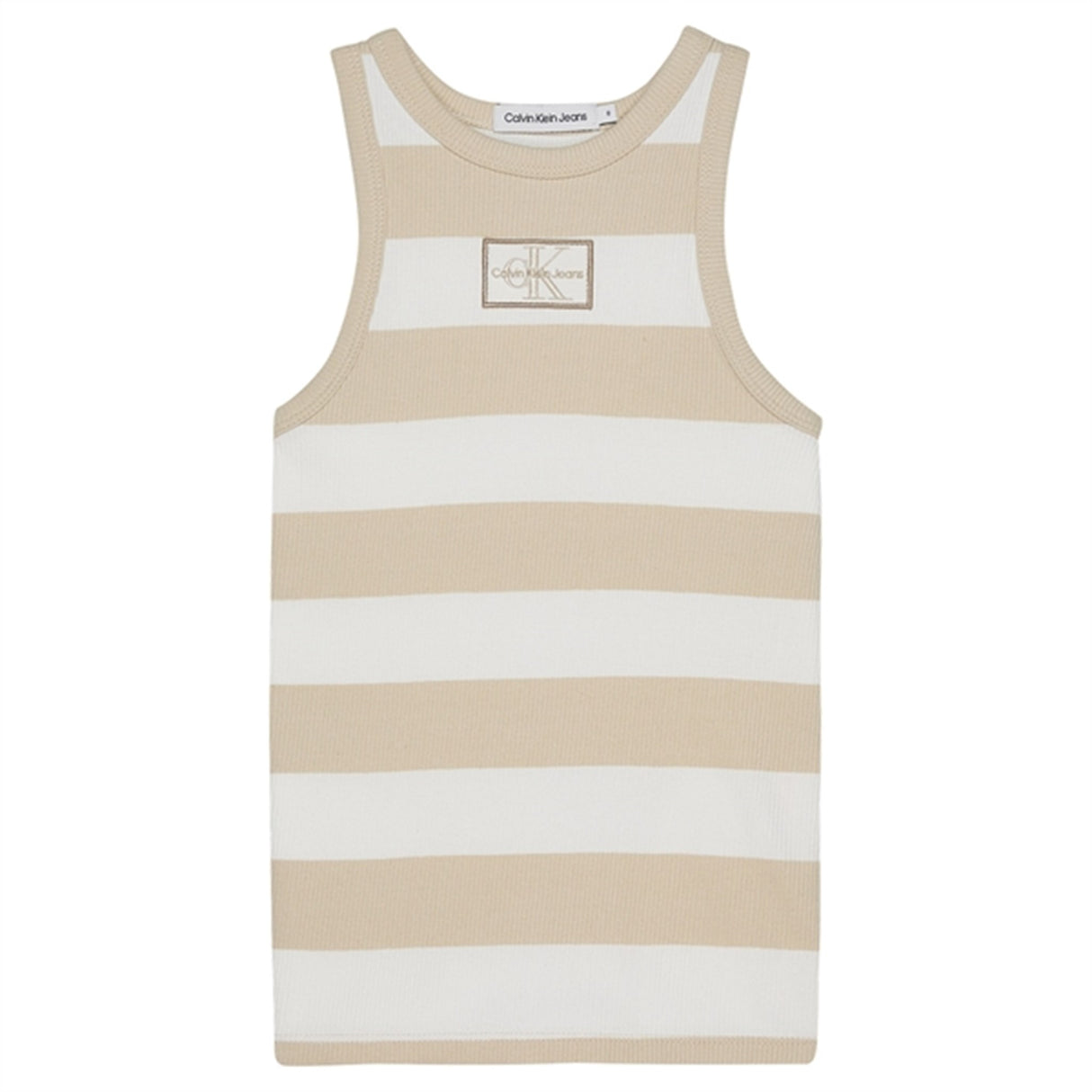 Calvin Klein Rib Tank Top Bright White/Classic Beige