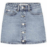 Calvin Klein A Line Denim Nederdel Salt Pepper Light