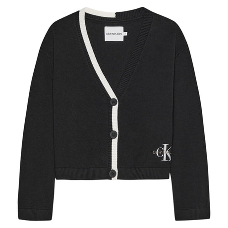 Calvin Klein Contrast Strik Cardigan Ck Black