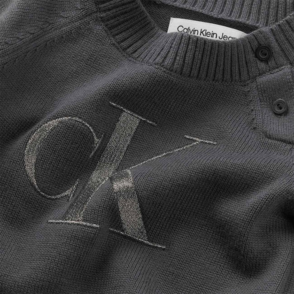 Calvin Klein Metallic Monogram Striktrøje Sæt Dark Grey