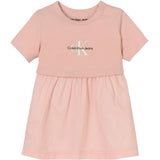 Calvin Klein Monogram Logo Mix Media Kjole Sepia Rose