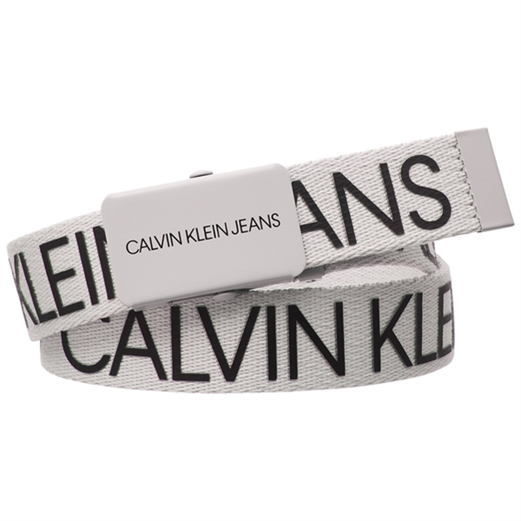 Calvin Klein Canvas Logo Bælte Ghost Grey
