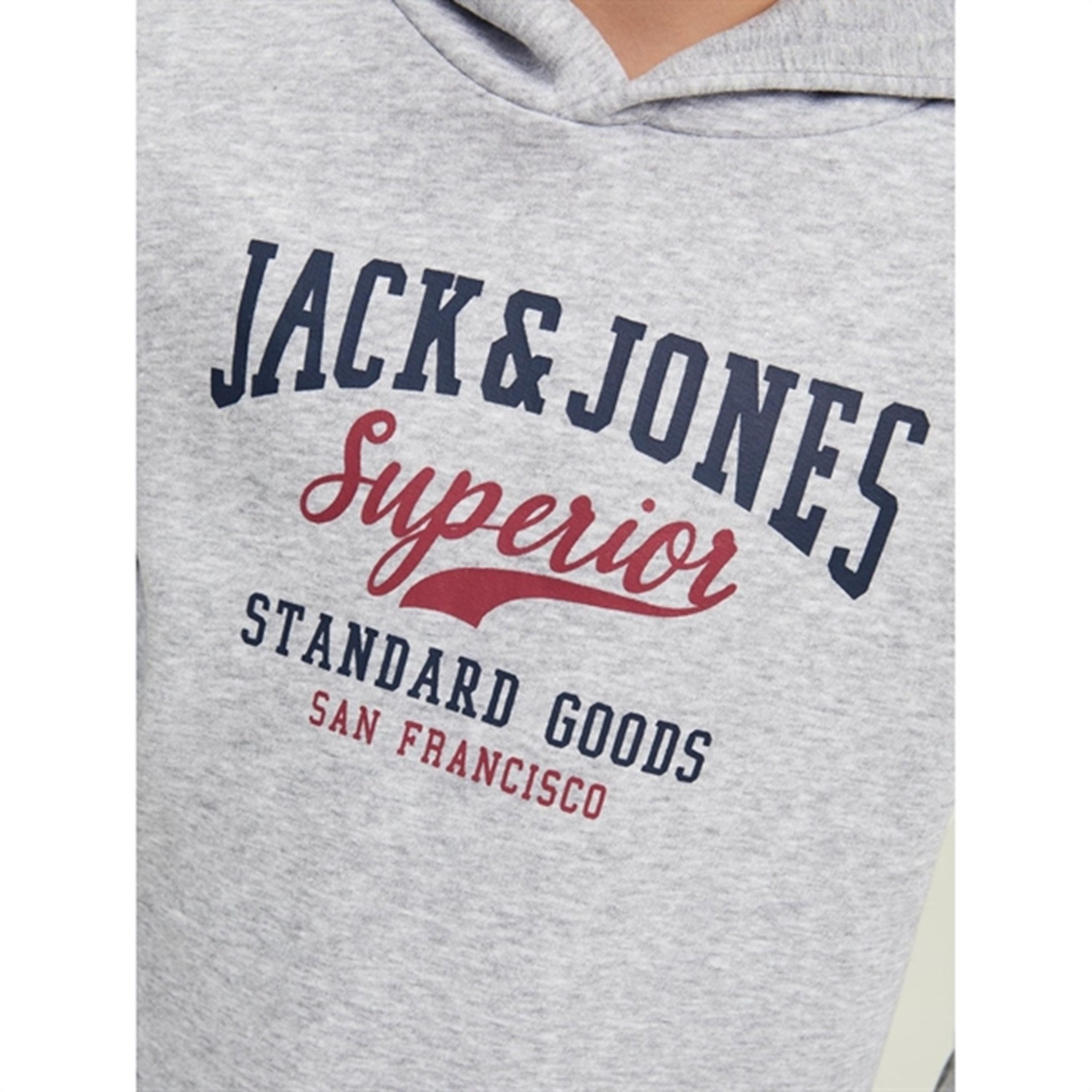 Jack & Jones Junior Light Grey Melange Logo Sweat Hoodie Noos 6