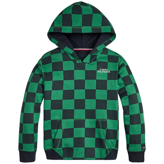 Tommy Hilfiger Checker Board Hættetrøje Green Allover / Checkerboard