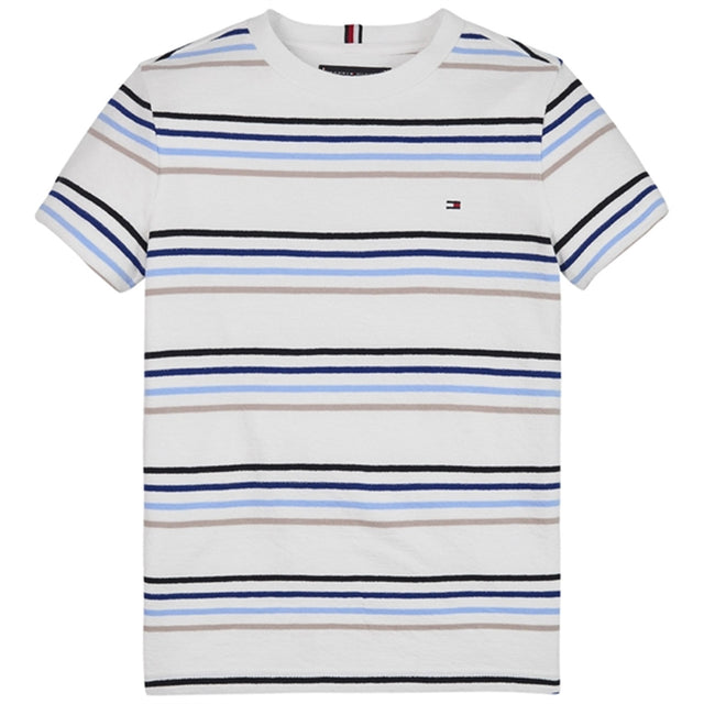 Tommy Hilfiger Stripe Crepe Jersey T-Shirt White Stripe Multi