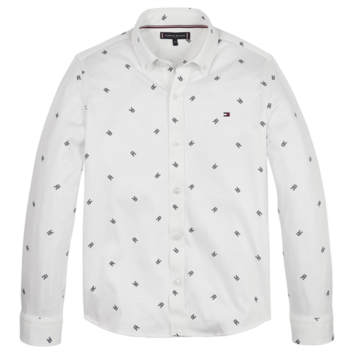 Tommy Hilfiger Monogram Jersey Skjorte White Allover