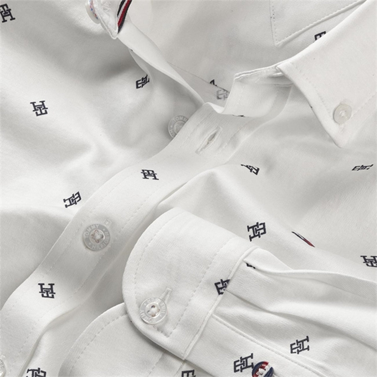 Tommy Hilfiger Monogram Jersey Skjorte White Allover 2