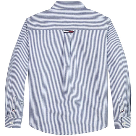 Tommy Hilfiger Hemp Relaxed Skjorte Dark Blue Stripe 2