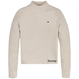 Tommy Hilfiger Comfy Rib Essential Striktrøje Heathered Oatmilk