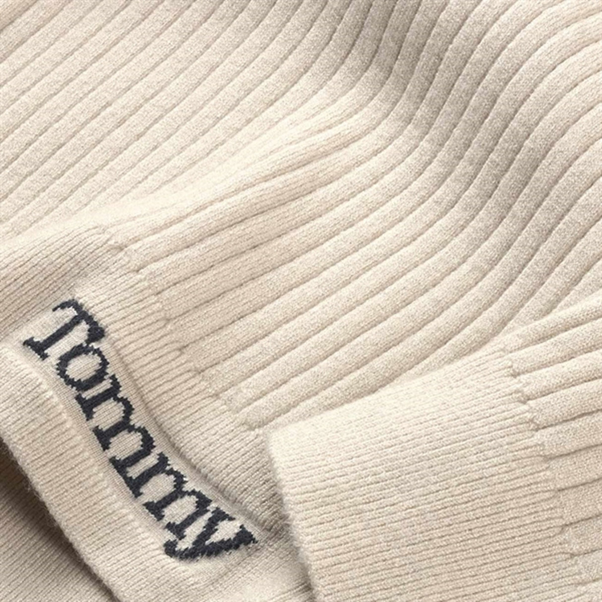 Tommy Hilfiger Comfy Rib Essential Striktrøje Heathered Oatmilk 2