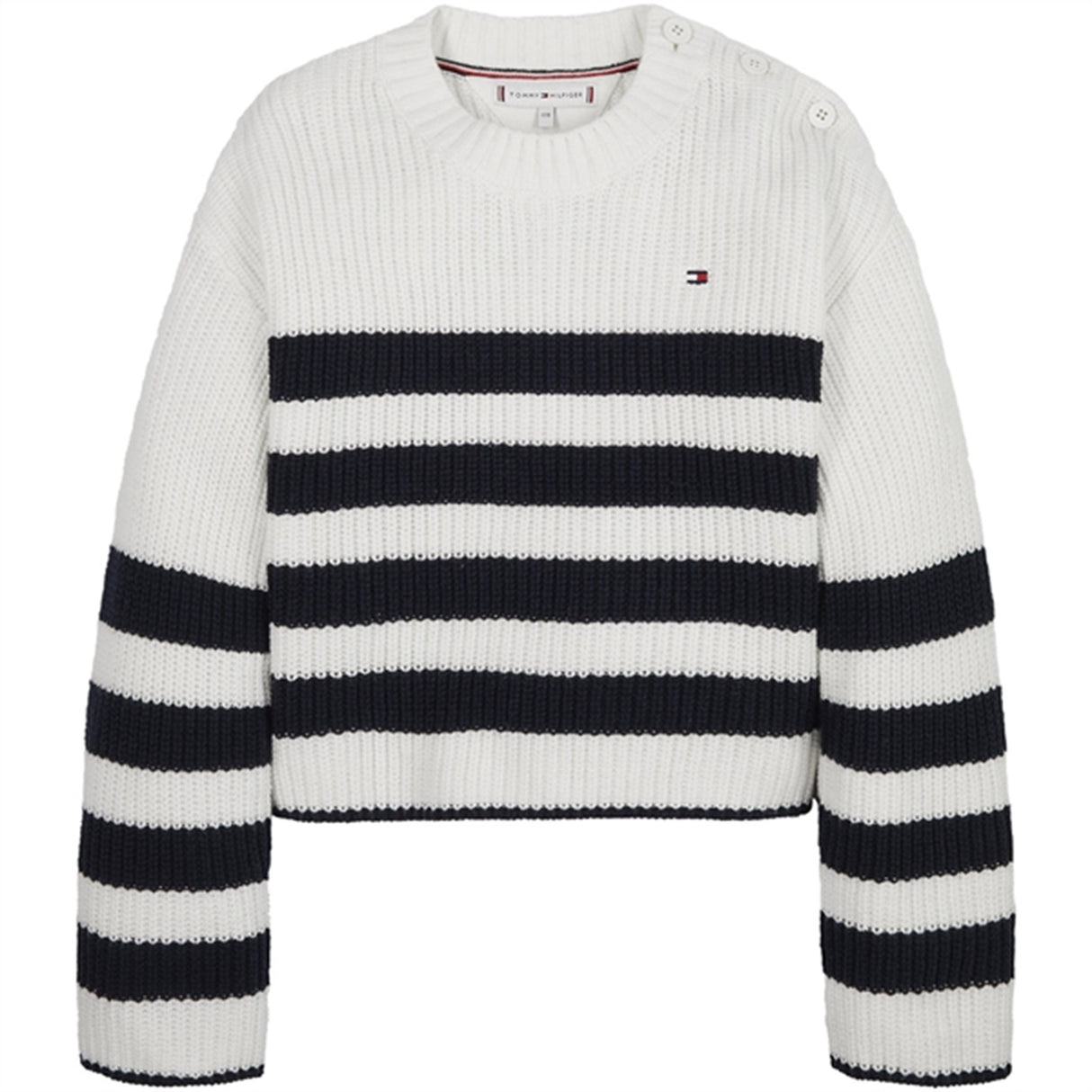 Tommy Hilfiger Nautical Striped Striktrøje Ancient White / Desert Sky Stripe