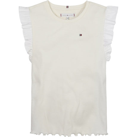 Tommy Hilfiger Ruffle Rib Tank Top White